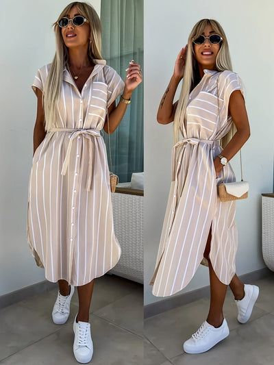 Sophie™ | Robe à rayures fines