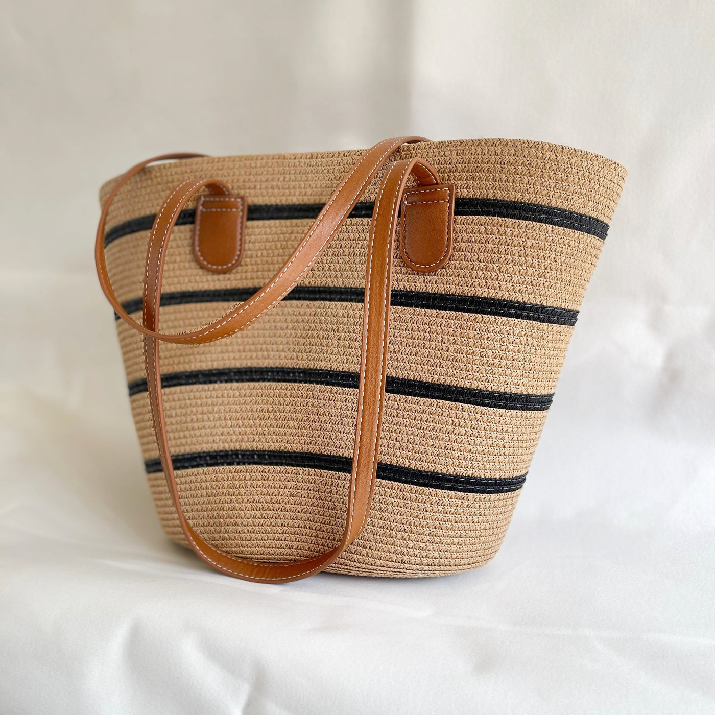 Sac de plage tissé à bandes