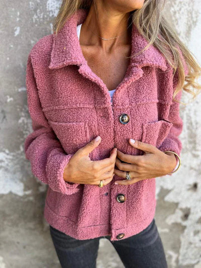 Amélie™ | Veste Teddy Douillette à Gros Boutons