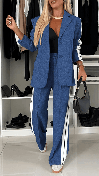 2 Piece Casual Set with Blazer and Joggers for Women - Everymind