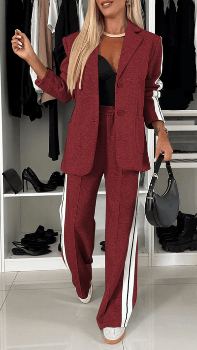 2 Piece Casual Set with Blazer and Joggers for Women - Everymind