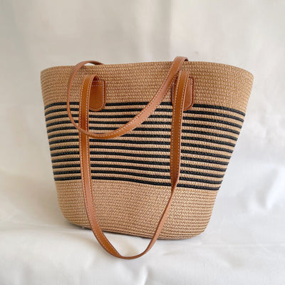 Sac de plage tissé à bandes