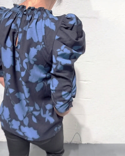 Florine™ | Blouse Fleurie à Manches Bouffantes Élégantes