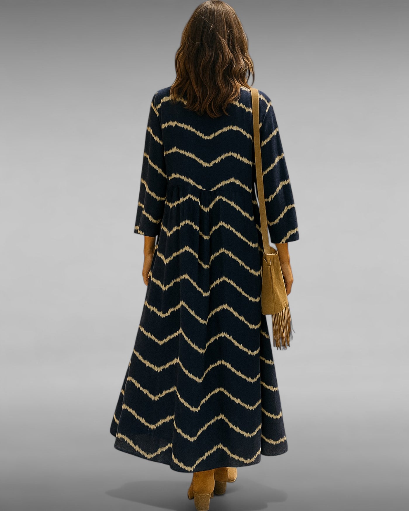 Naïma | Robe boho rayée à manches longues
