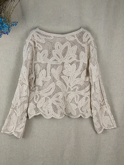 Solène™ | Blouse ajourée à manches longues