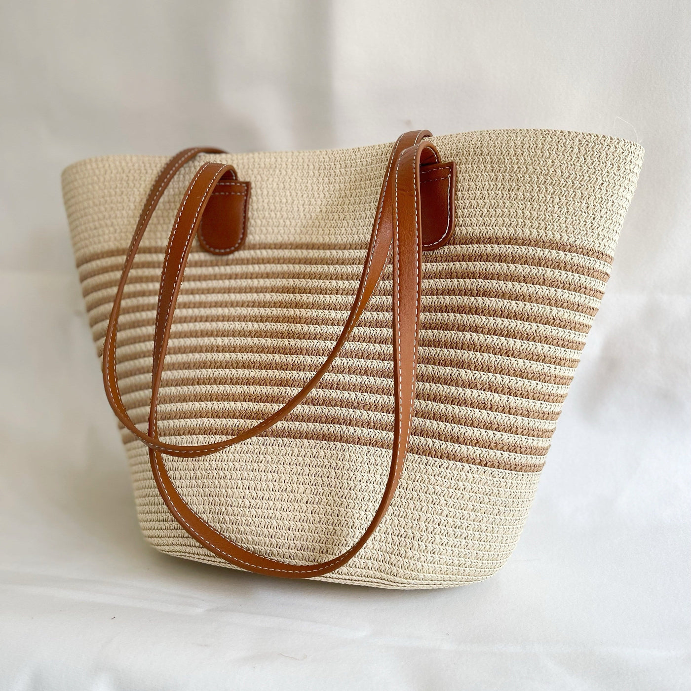 Sac de plage tissé à bandes