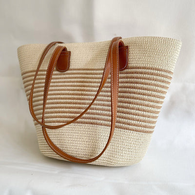Sac de plage tissé à bandes