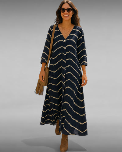 Naïma | Robe boho rayée à manches longues