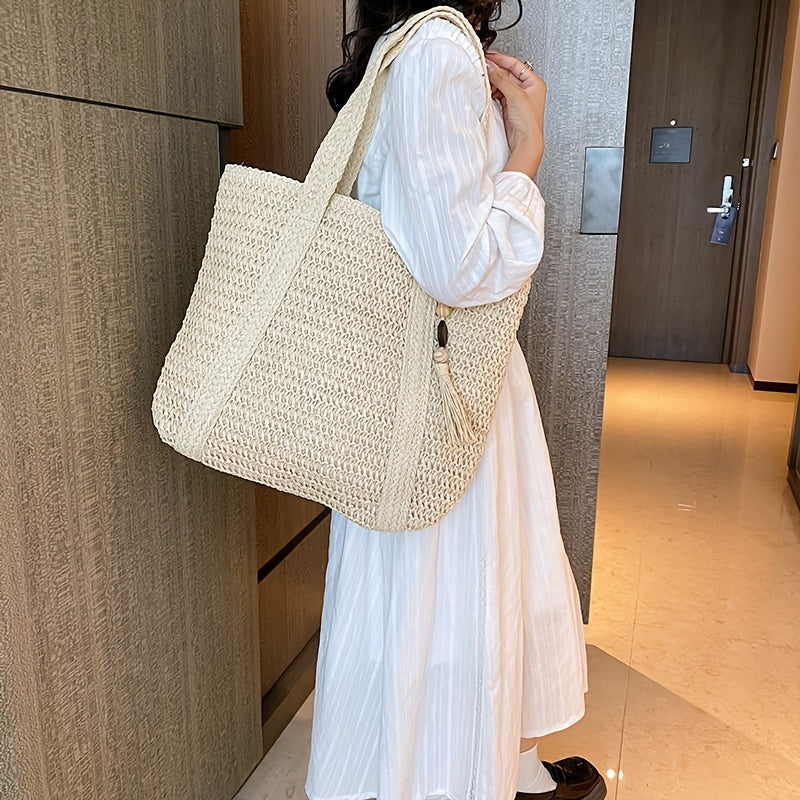 Sac de plage tissé