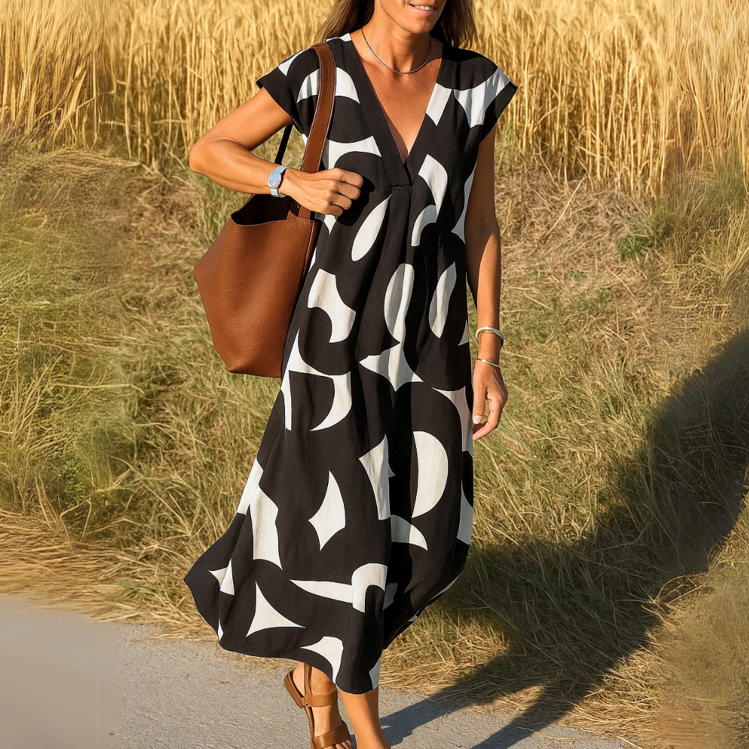 Léonie | Robe fluide à col V