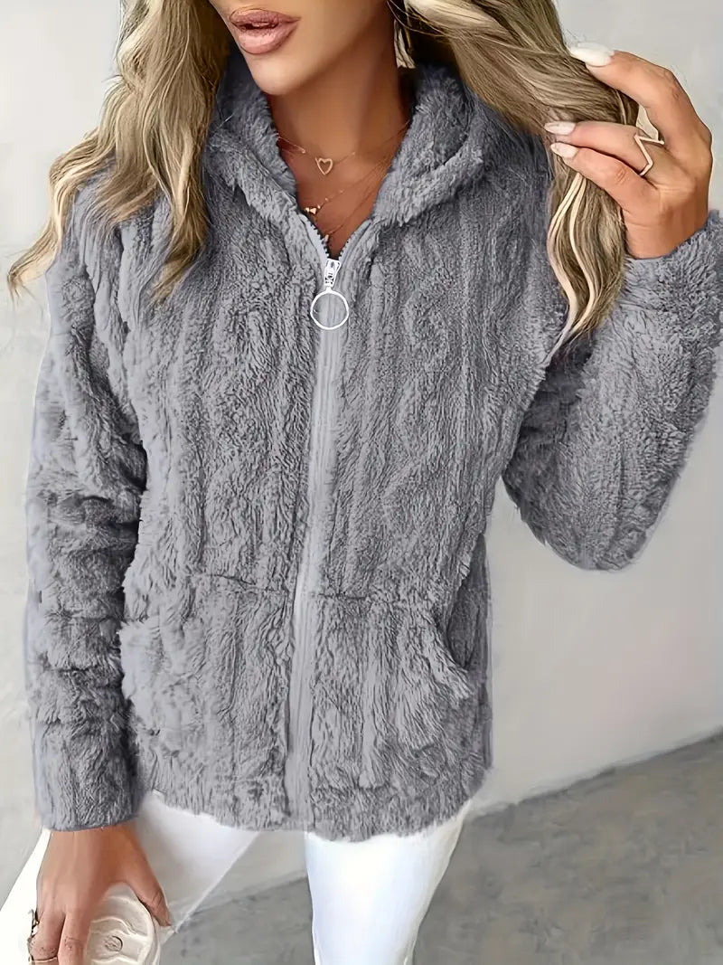 Léonie™ | Veste cocoon zippée