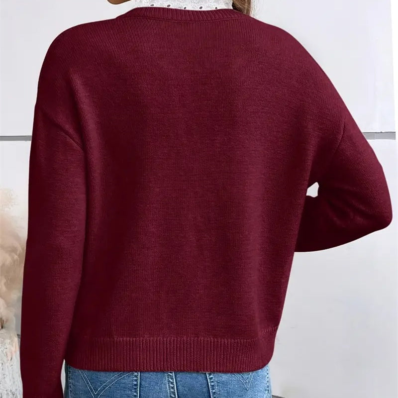 Aurélie™ | Pull col dentelle