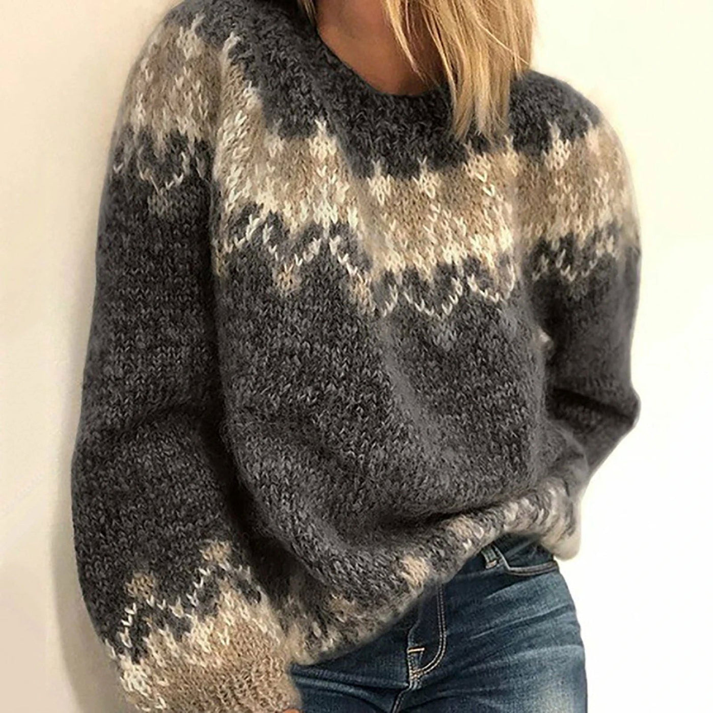 EM - Knusse mohair gebreide trui - Everymind