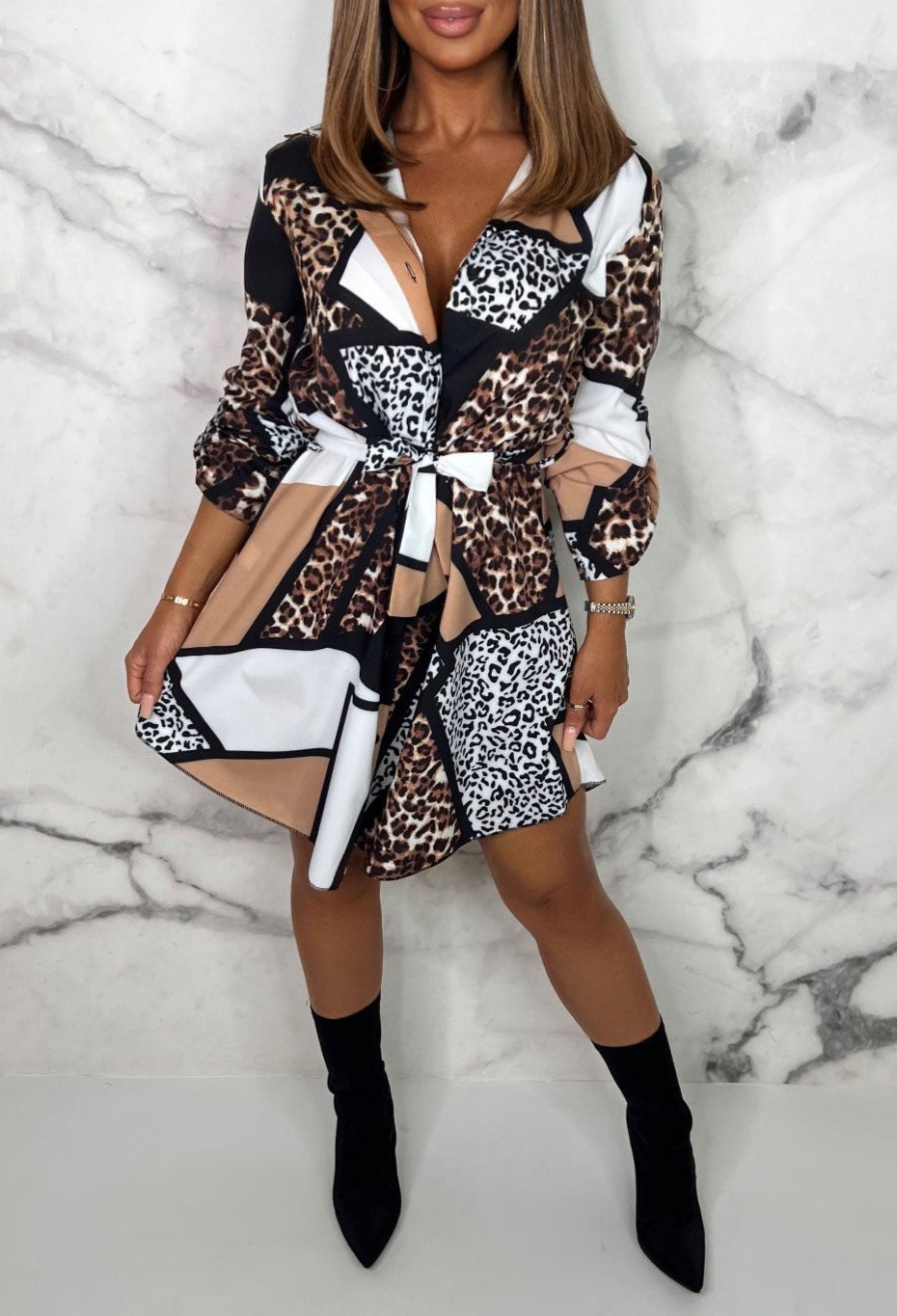 Christel™ | Robe chemise à imprimé animal
