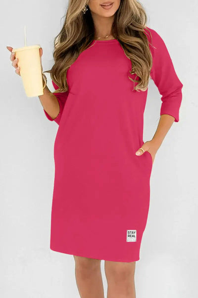 Eva™ | Robe midi à col rond