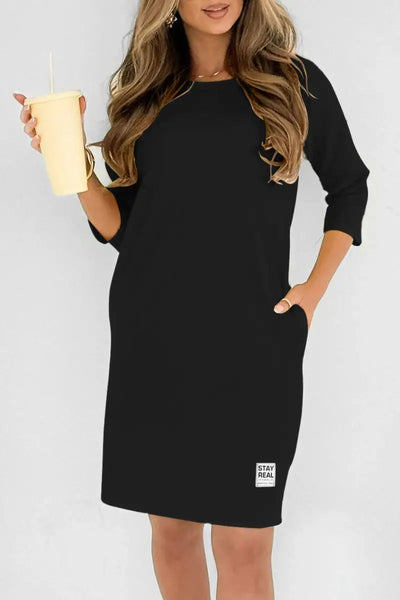 Eva™ | Robe midi à col rond