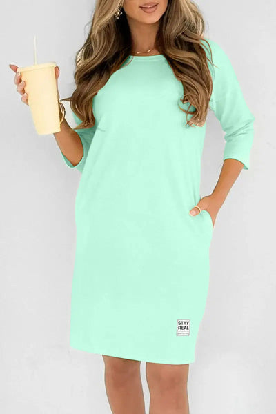 Eva™ | Robe midi à col rond