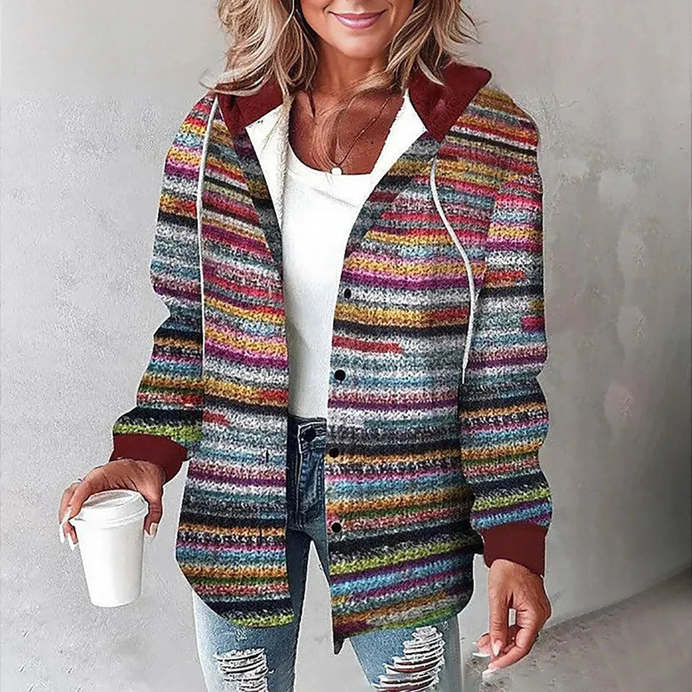 Claire™ | Veste Douillette à Carreaux avec Capuche