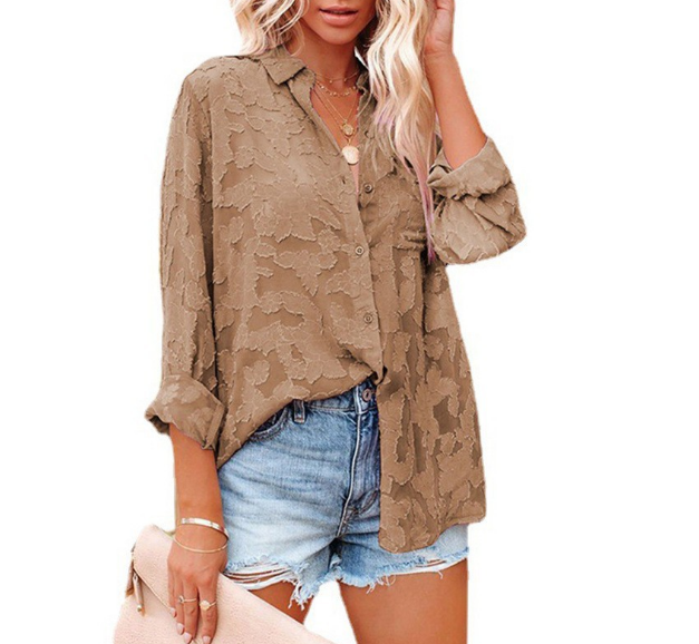 Liselot™ | Blouse transparente avec relief floral