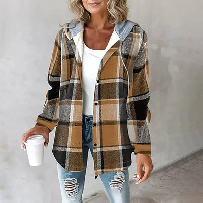 Claire™ | Veste Douillette à Carreaux avec Capuche