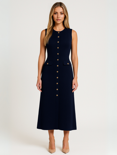 Claire™ | Robe midi sans manches