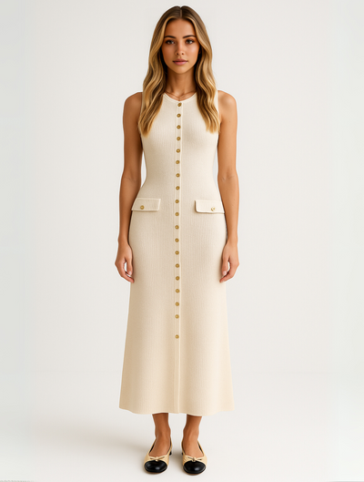 Claire™ | Robe midi sans manches