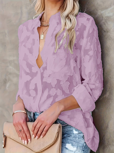 Liselot™ | Blouse transparente avec relief floral