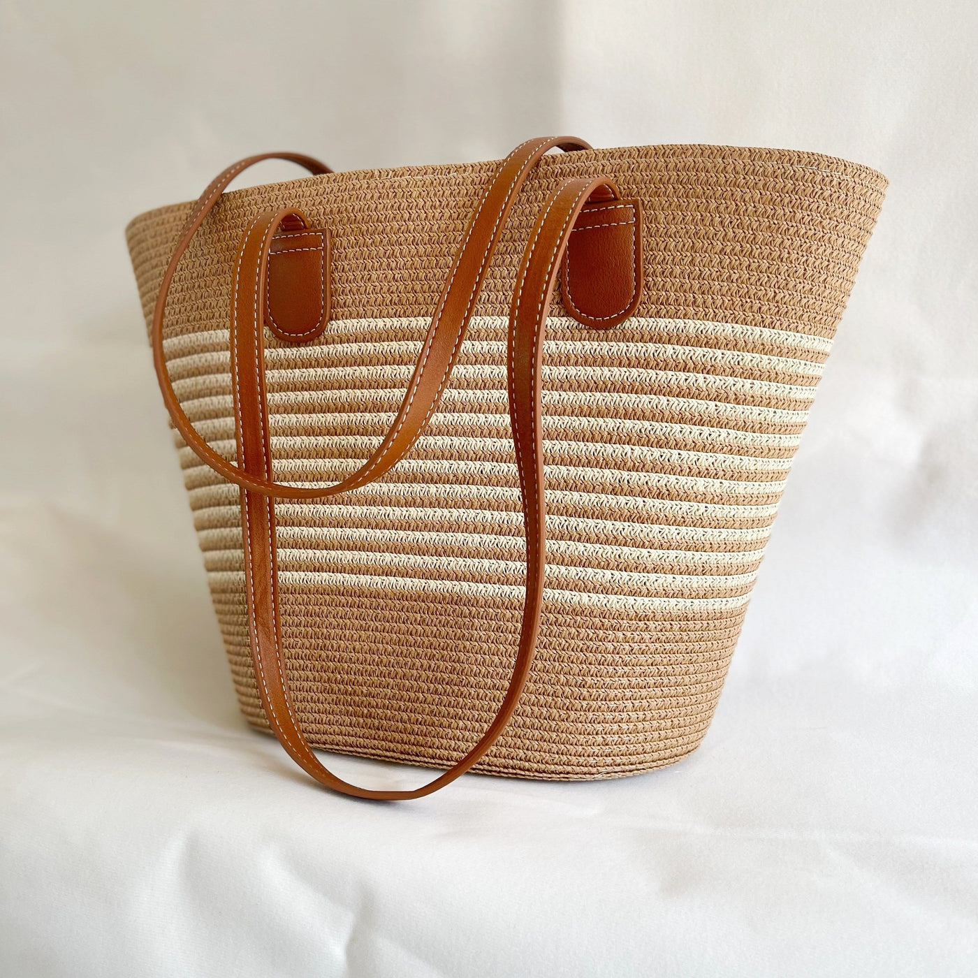 Sac de plage tissé à bandes