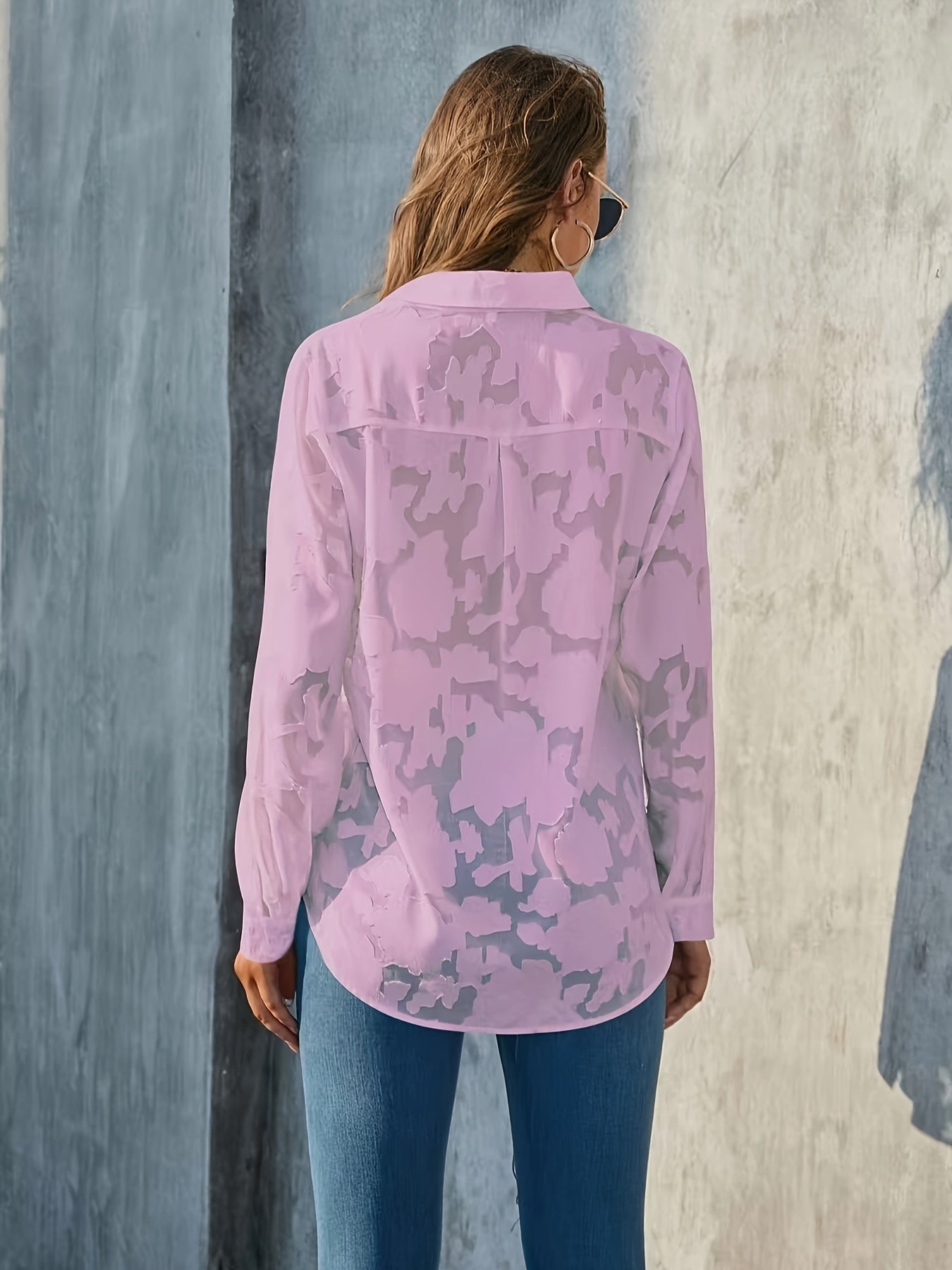 Liselot™ | Blouse transparente avec relief floral