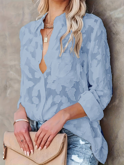 Liselot™ | Blouse transparente avec relief floral