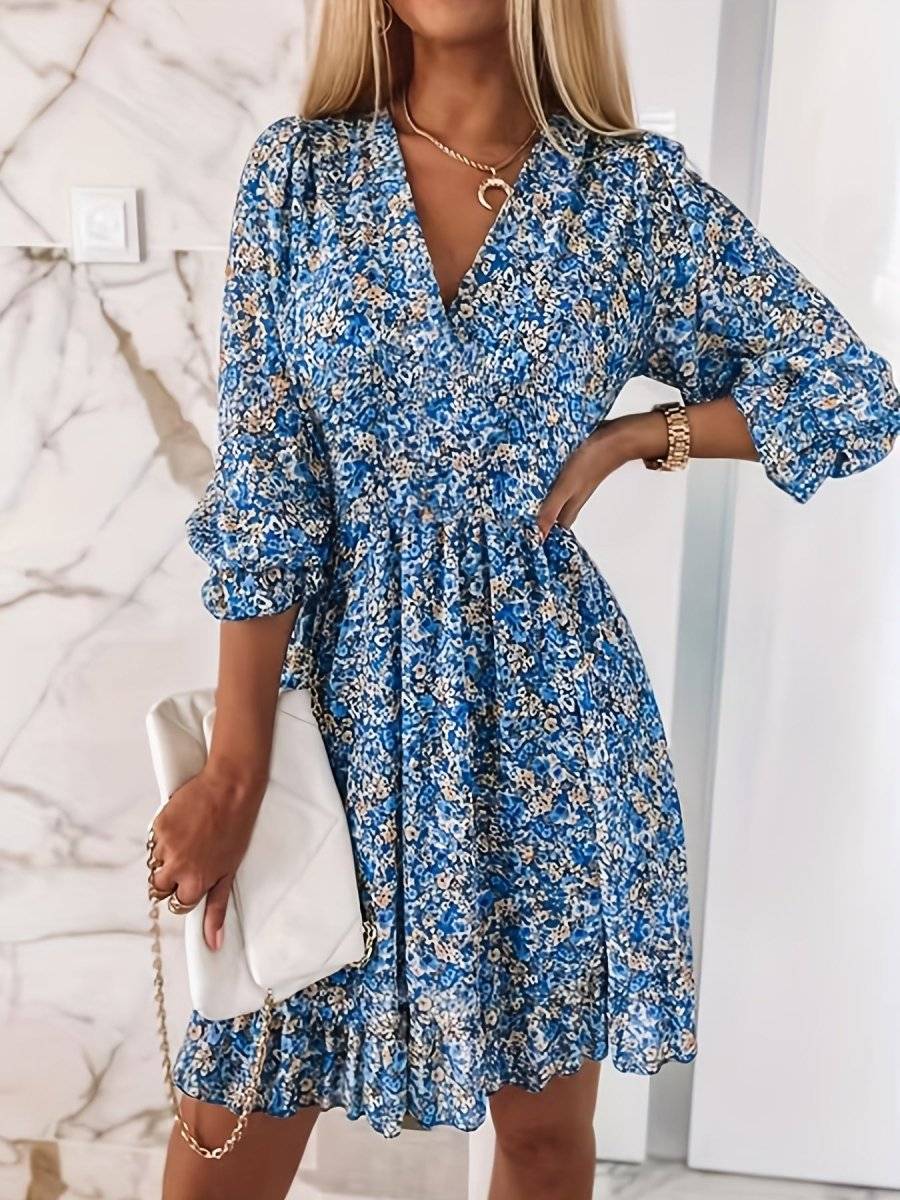 Sienna | Groenbloemige Zomerjurk