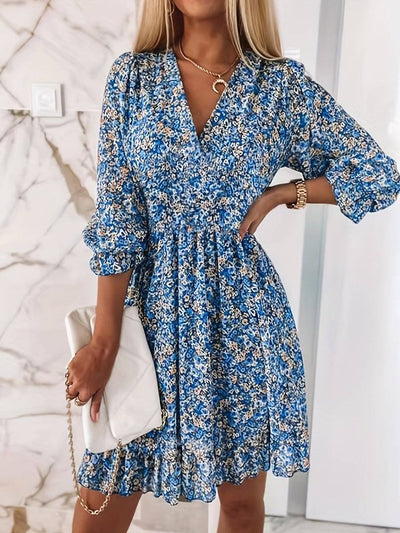 Sienna | Groenbloemige Zomerjurk