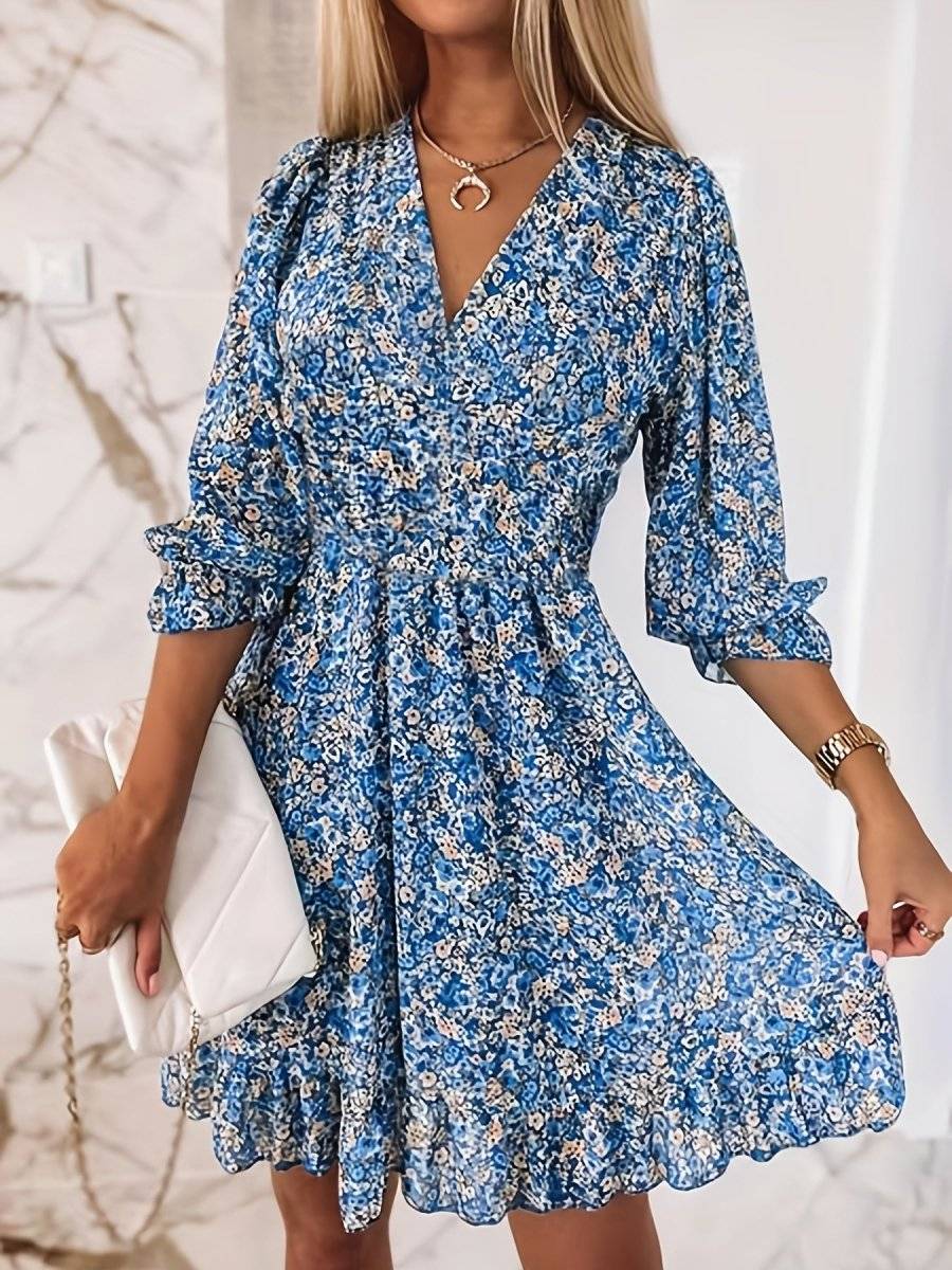 Sienna | Groenbloemige Zomerjurk