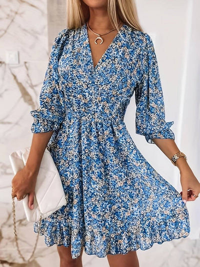 Sienna | Groenbloemige Zomerjurk