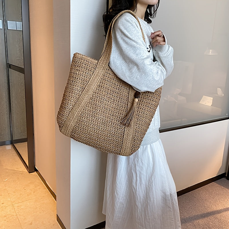 Sac de plage tissé