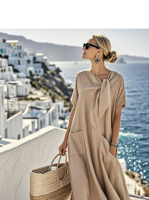 Chloé™ | Robe d’Été Élégante avec Détail Nœud