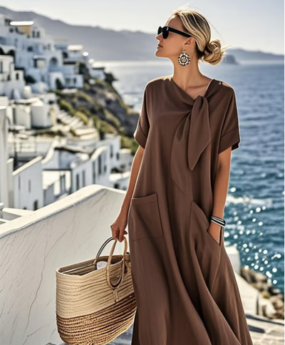 Chloé™ | Robe d’Été Élégante avec Détail Nœud