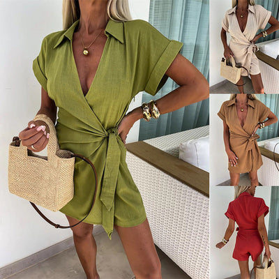 Lena™ | Combishort sexy à col en V