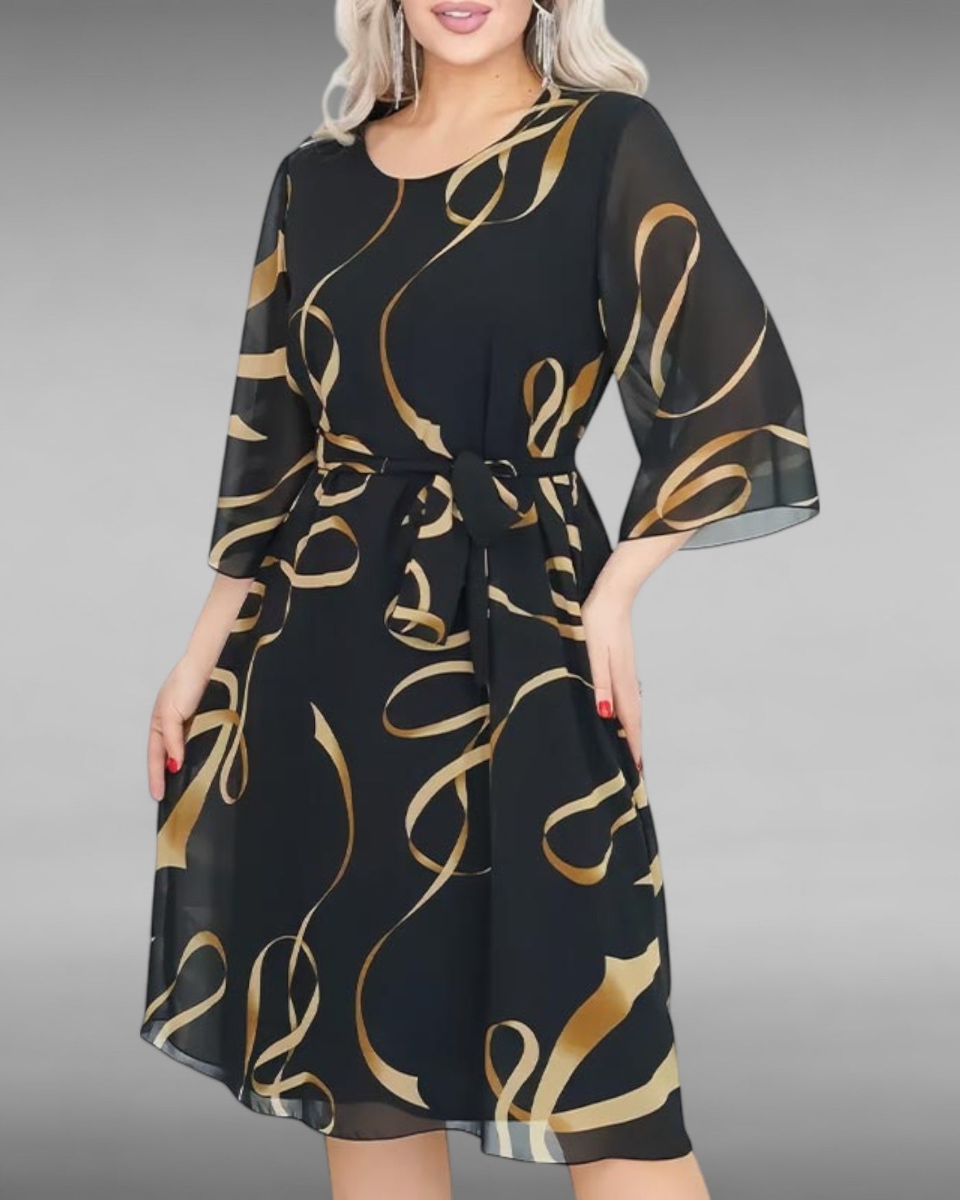 Élora | Robe midi fluide à volants