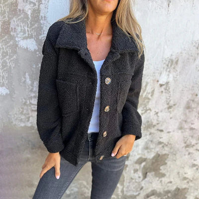 Amélie™ | Veste Teddy Douillette à Gros Boutons