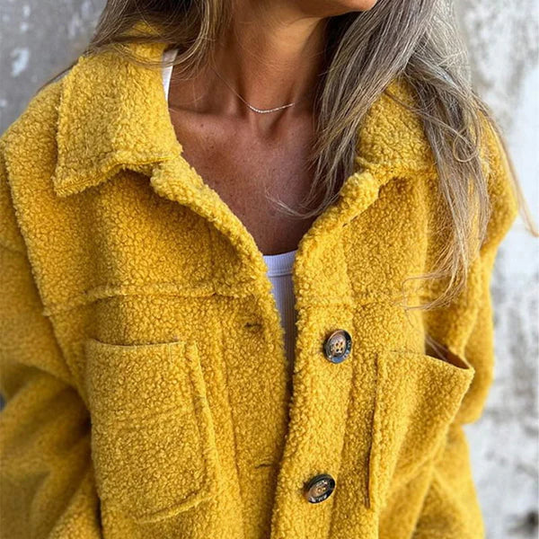 Amélie™ | Veste Teddy Douillette à Gros Boutons