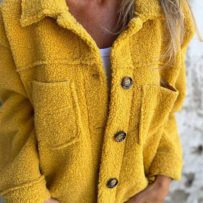 Amélie™ | Veste Teddy Douillette à Gros Boutons