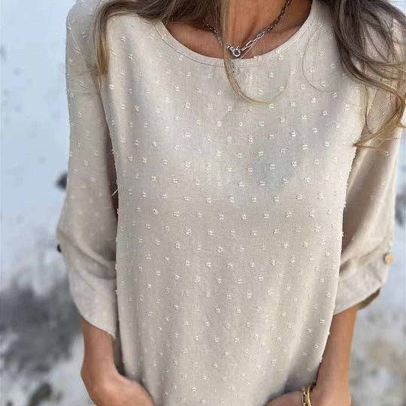 Éliane™ | Haut Doux à Pois Ton sur Ton
