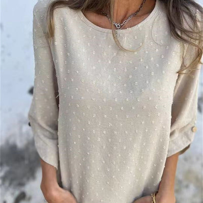 Éliane™ | Haut Doux à Pois Ton sur Ton