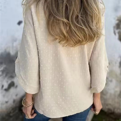 Éliane™ | Haut Doux à Pois Ton sur Ton