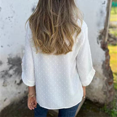 Éliane™ | Haut Doux à Pois Ton sur Ton
