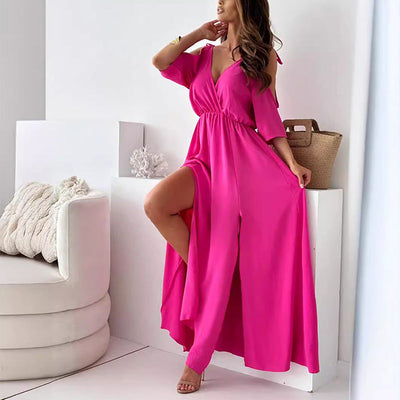 Victoria™ – Robe maxi élégante à décolleté plongeant