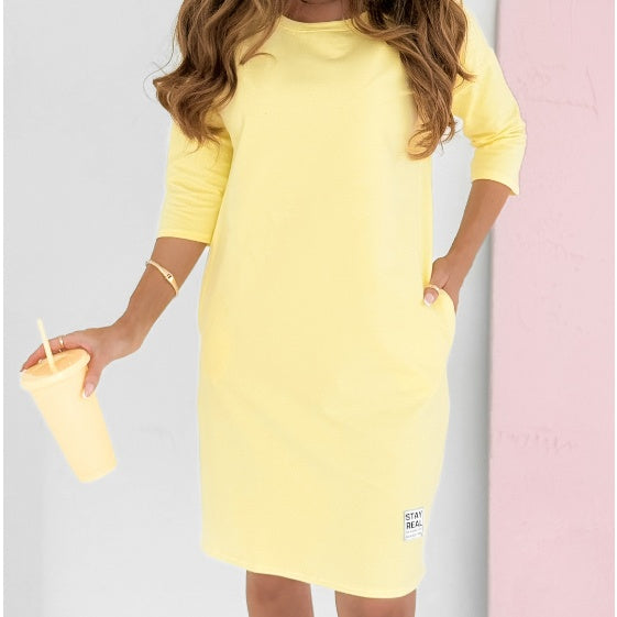 Eva™ | Robe midi à col rond