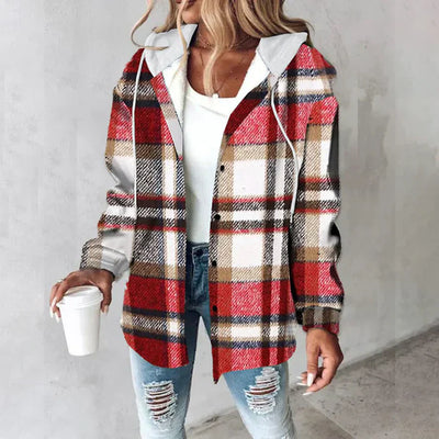 Claire™ | Veste Douillette à Carreaux avec Capuche
